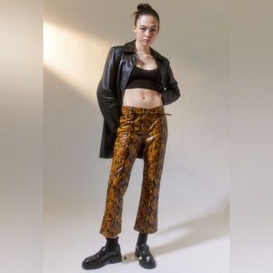 NEW Urban Outfitters Leah Faux Leather Snake Print Pant